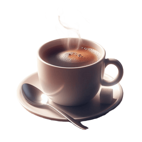 A cup of coffee with cream and sugar on a saucer