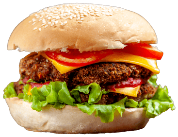 A burger with salmon, cucumber, dill and lemon sauce