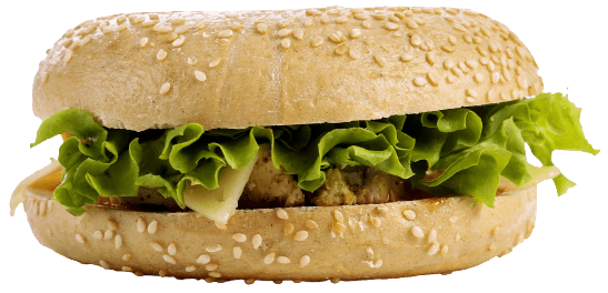 A burger with black bean, corn, salsa and guacamole