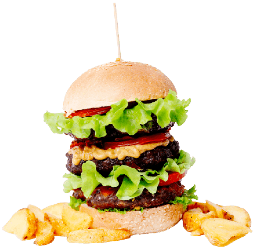 A burger with lamb, feta, olives and tzatziki